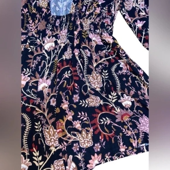 FREE PEOPLE - Pretty and Free Black Floral Print Romper - Picture 5 of 7